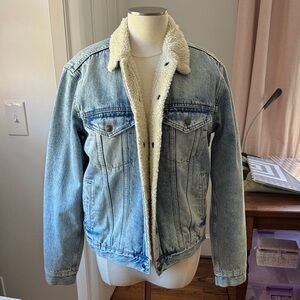 EUC - GAP Blue Denim Sherpa Jacket